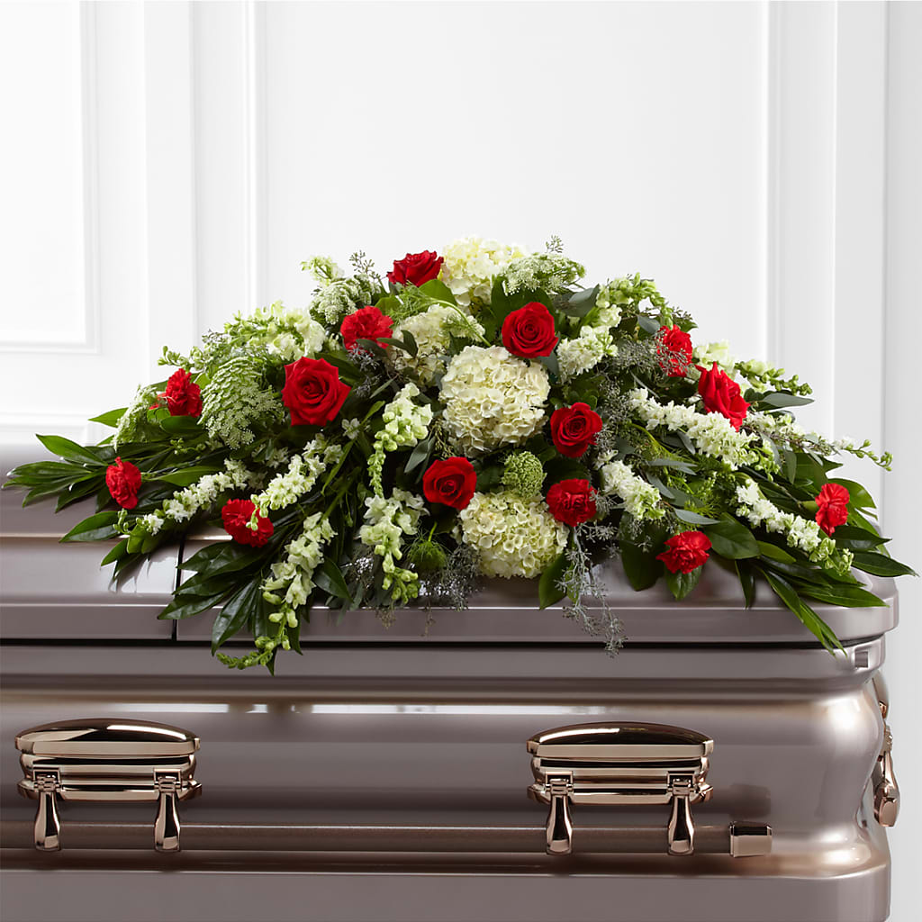 Sincerity Casket Spray – Elikonia Flores Y Eventos, San Juan PR