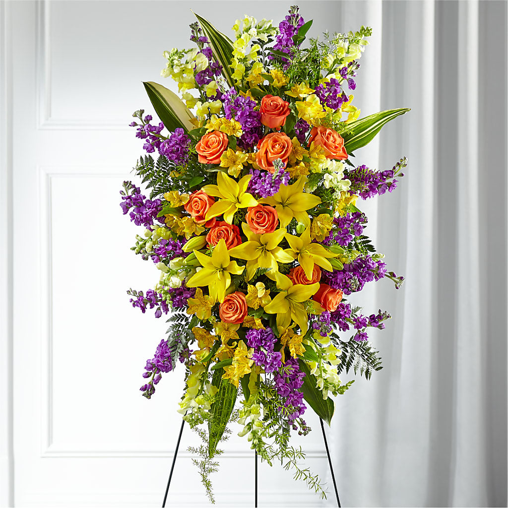 Thoughtful Prayers Standing Spray – Elikonia Flores Y Eventos, San Juan PR