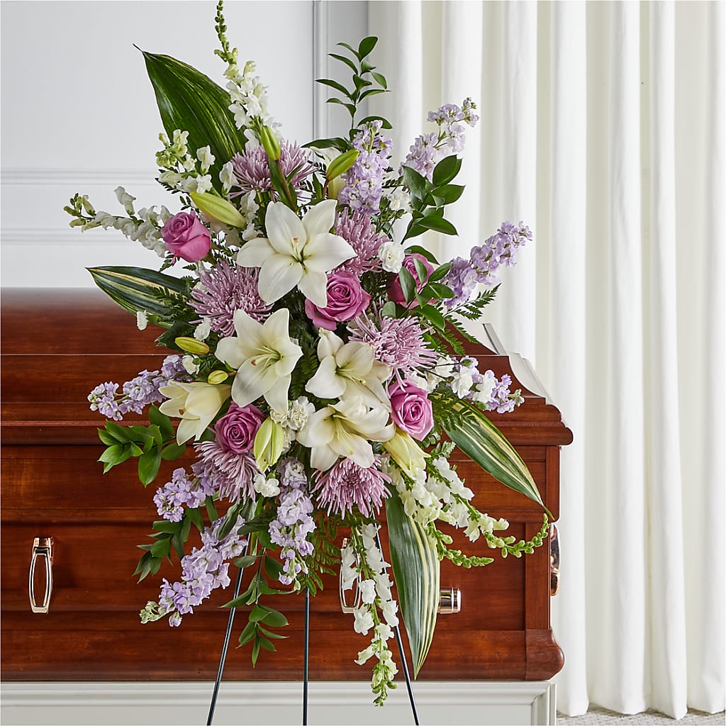 Grateful Hearts Standing Spray – Elikonia Flores Y Eventos, San Juan PR