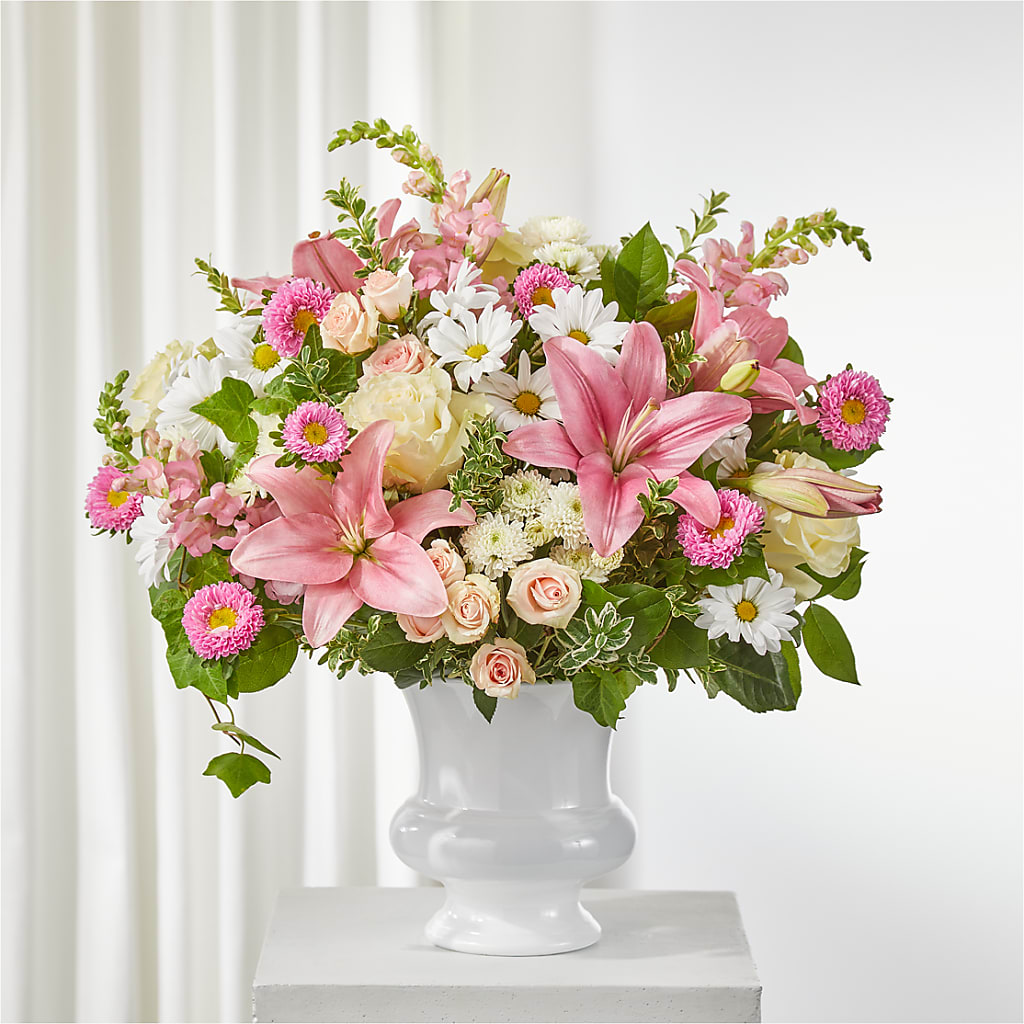 Empathetic Blooms Urn Arrangement – Elikonia Flores Y Eventos, San Juan PR