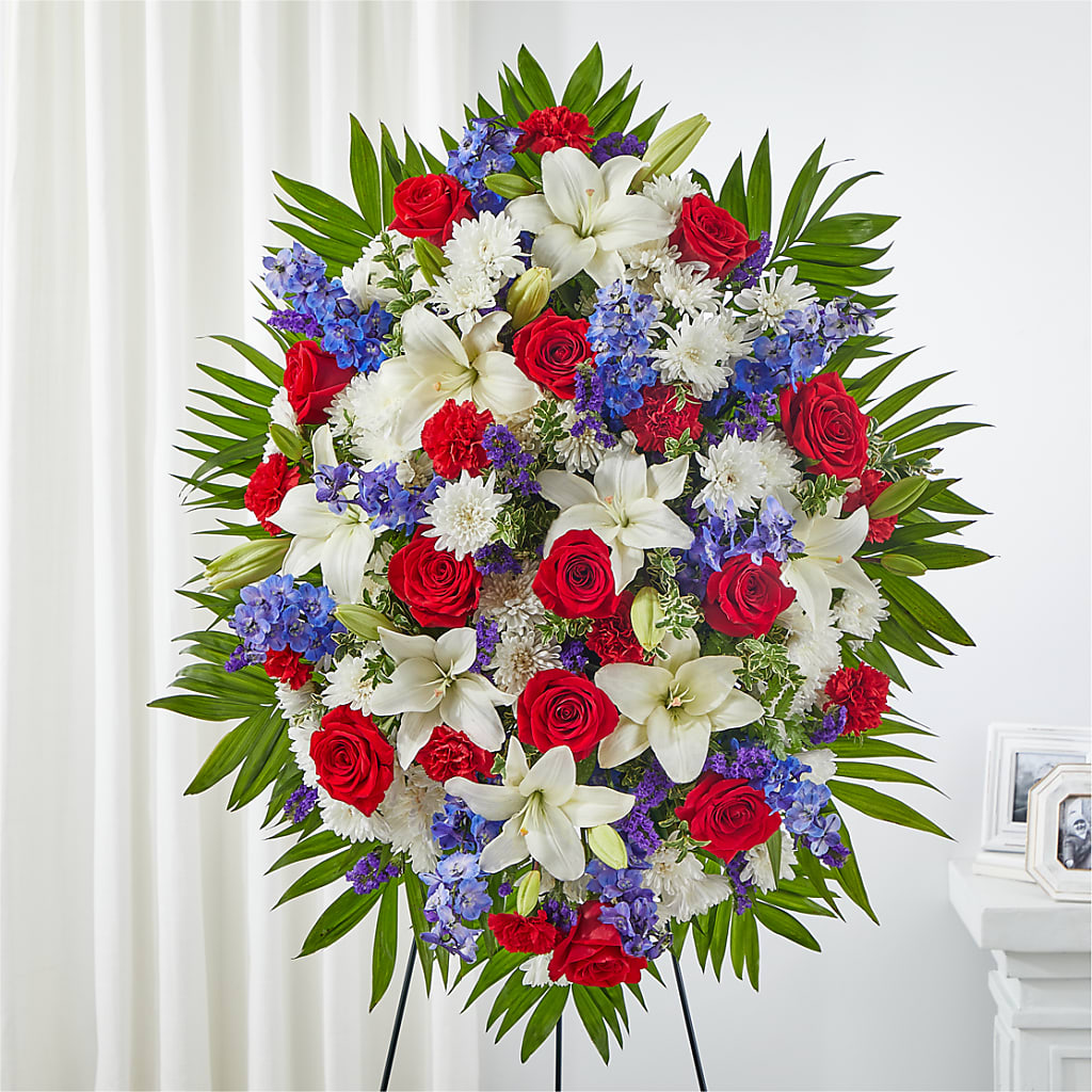 Cherished Service Standing Spray – Elikonia Flores Y Eventos, San Juan PR