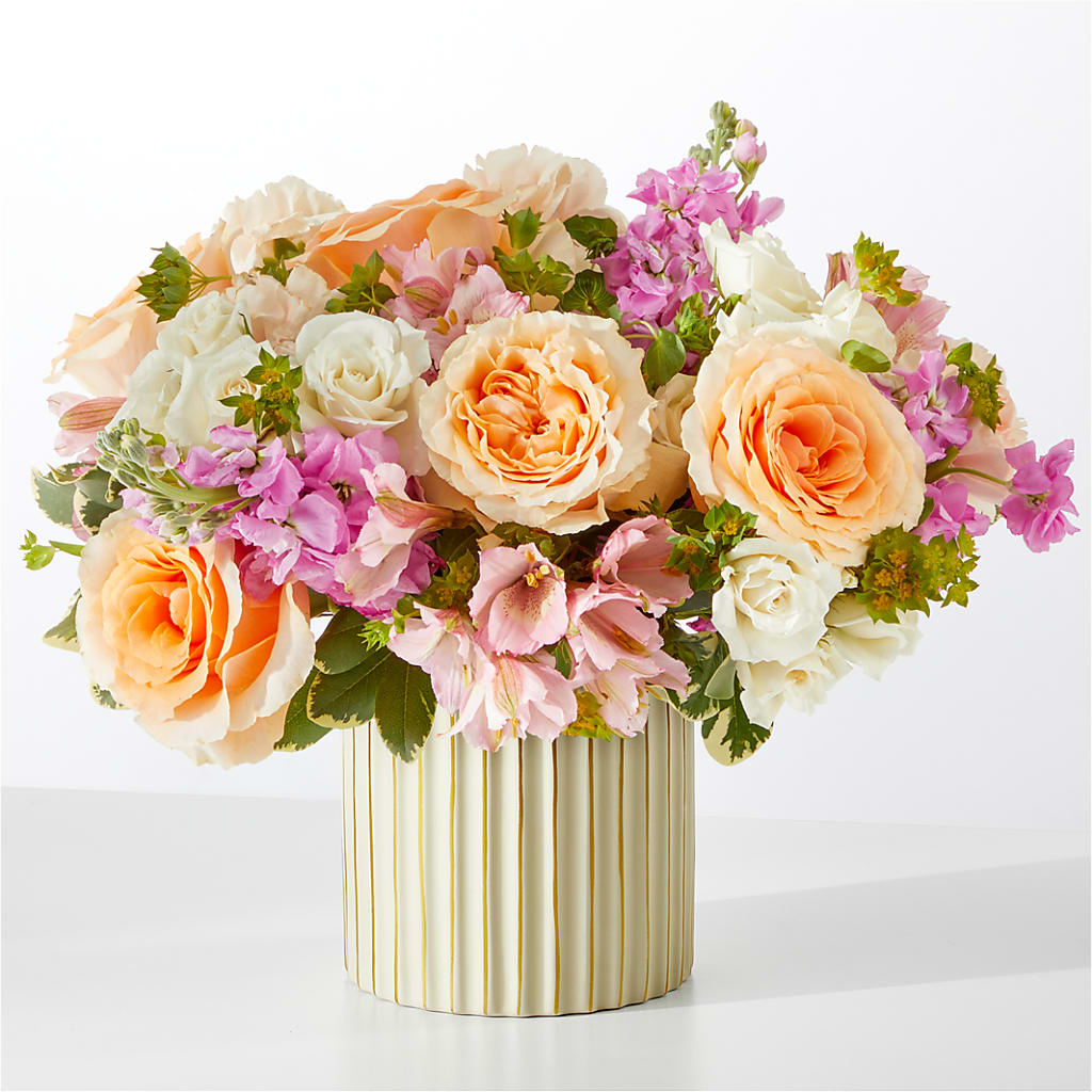 Paradise Bouquet with Ivory Vase – Elikonia Flores Y Eventos, San Juan PR