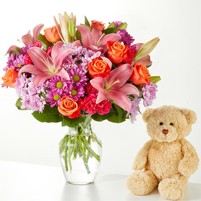 One and Only Bouquet and Bear Bundle –  Elikonia Flores Y Eventos, San Juan PR
