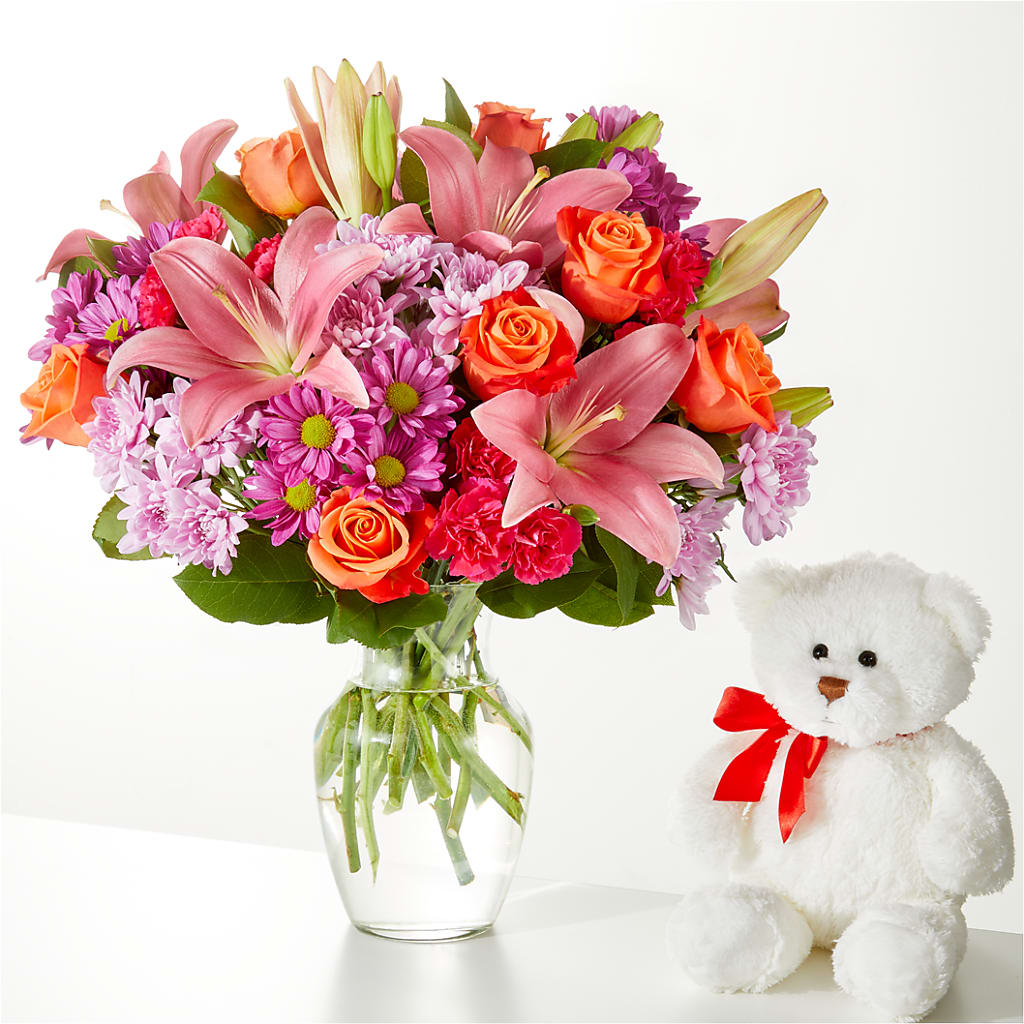 One and Only Bouquet and Bear Bundle –  Elikonia Flores Y Eventos, San Juan PR