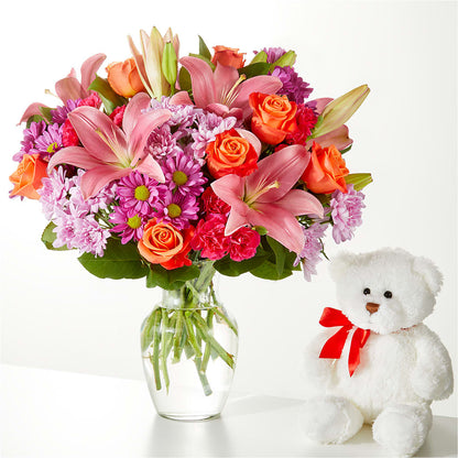 One and Only Bouquet and Bear Bundle –  Elikonia Flores Y Eventos, San Juan PR