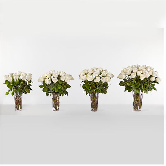 Long Stem White Rose Bouquet –  Elikonia Flores Y Eventos, San Juan PR