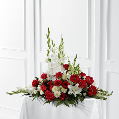 Crimson & White Arrangement –  Elikonia Flores Y Eventos, San Juan PR