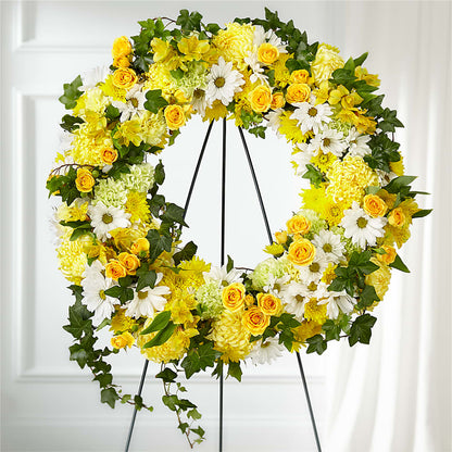 Golden Remembrance Wreath –  Elikonia Flores Y Eventos, San Juan PR