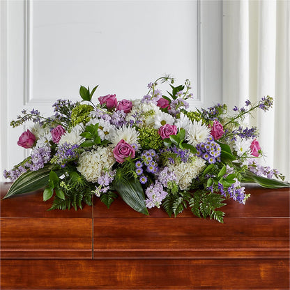 Meadows of Serenity Casket Spray –  Elikonia Flores Y Eventos, San Juan PR