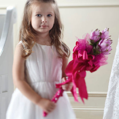 Sparkle Pink Flower Girl Bouquet –  Elikonia Flores Y Eventos, San Juan PR